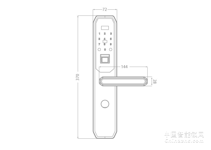 遵化箭牌直板智能锁银卫士A903 家用办公室防盗密码锁