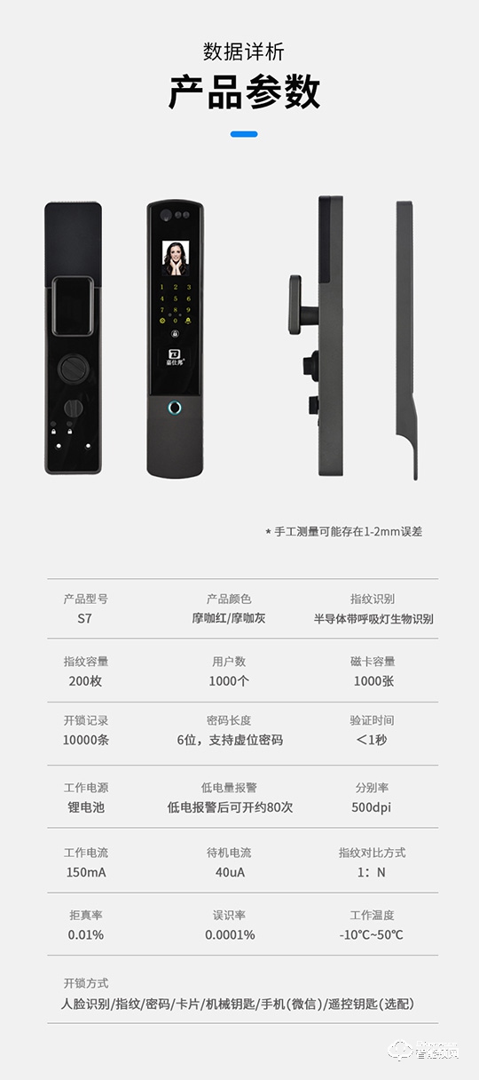 鸠江区嘉仕邦人脸智能锁S7瑞典FPC半导体指纹模块