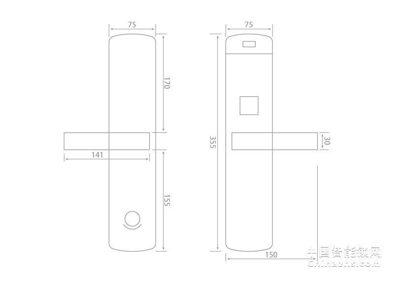 鄂尔多斯箭牌滑盖指纹锁智感·先锋A618W 防盗门木门家用办公室密码锁