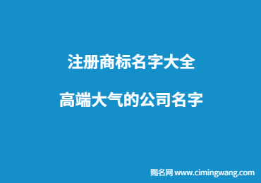 珠海注册商标名字大全 高端大气的公司名字