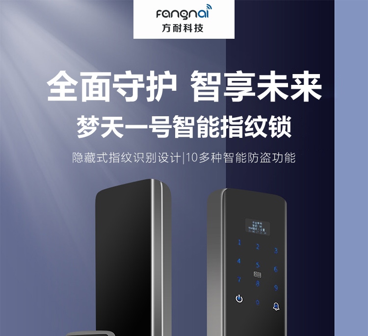 广东方耐（fangnai）Z2智能锁黑色全自动尊享款家用防盗门锁智能指纹锁