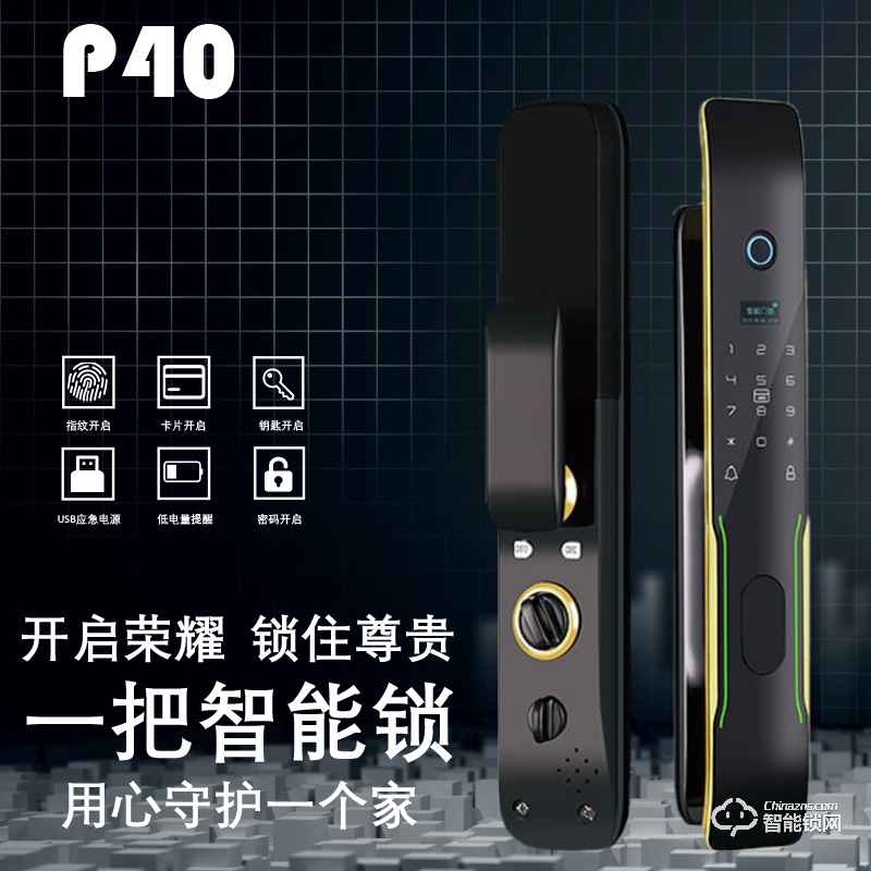 上杭柏斯格智能锁 P40防盗门家用磁卡密码锁