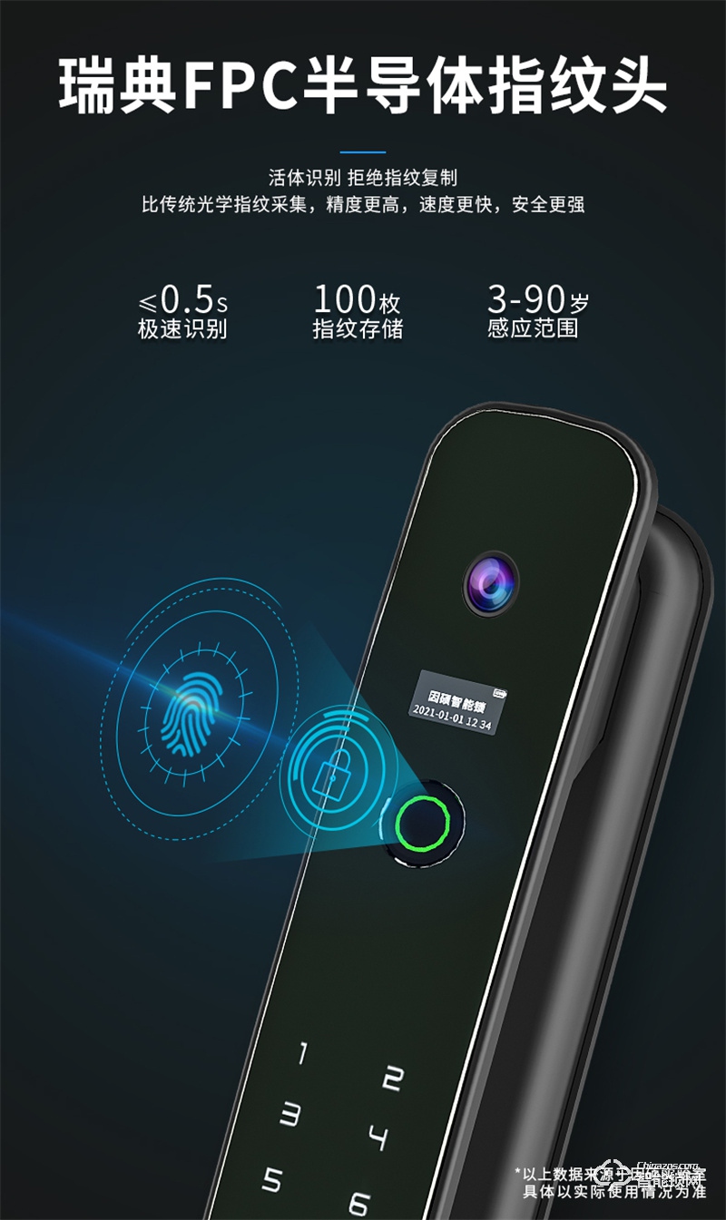 中国台湾因硕智能锁SCO2 家用防盗门密码锁
