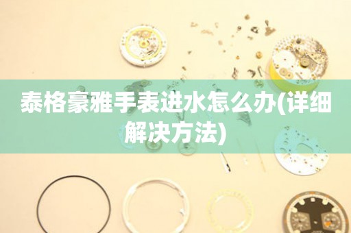  泰格豪雅手表进水怎么办(详细解决方法) 手表维修知识库