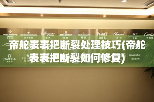  帝舵表表把断裂处理技巧(帝舵表表把断裂如何修复) 手表维修知识库