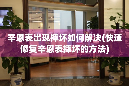  辛恩表出现摔坏如何解决(快速修复辛恩表摔坏的方法) 手表维修知识库