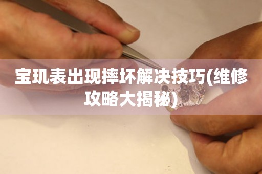永安宝玑表出现摔坏解决技巧(维修攻略大揭秘)