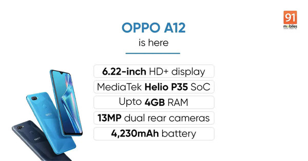 最新款华为手机排行榜2021-OPPO  A12上市联发科Helio  P35 13MP双摄发售起价937元。  第2张